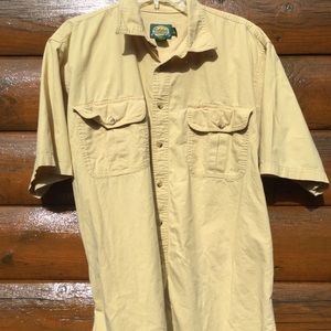 🥾 Cabelas Classic Camp Shirt Mustard UniSex  Sz Lg
